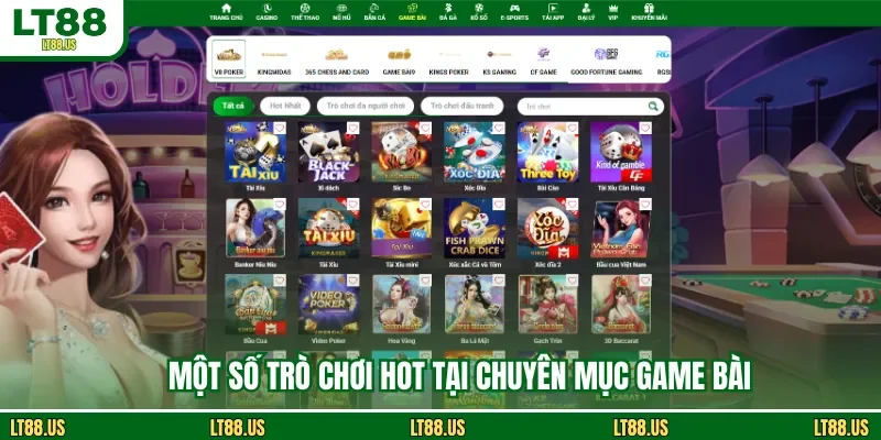 Một số trò chơi hot tại chuyên mục game bài