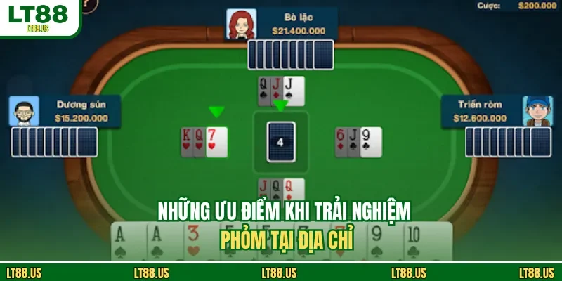 Những ưu điểm khi trải nghiệm phỏm tại địa chỉ